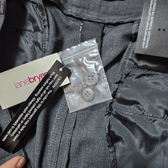 NWT Lane Bryant Plus Size 14 Classic Trouser Pants Gray Nipped at Knee Wider Leg - Picture 7 of 12